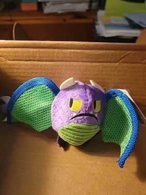 Bark Purple and Green Plush Bat Toy